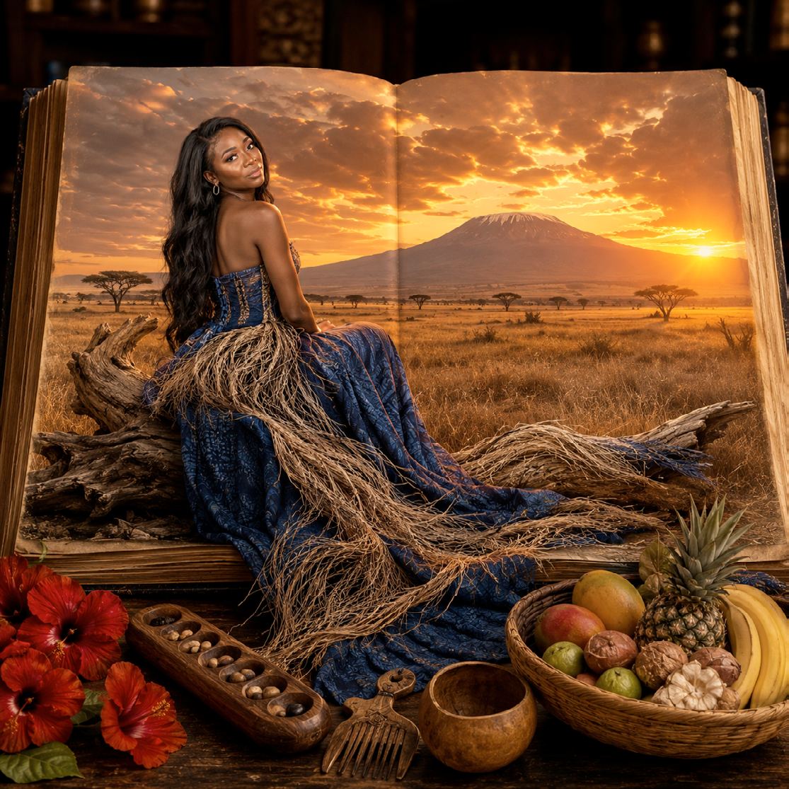 Portrait dans un livre ouvert, Kilimandjaro